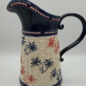 Temp-tations Ceramic 2 Quart Pitcher, Patriotic